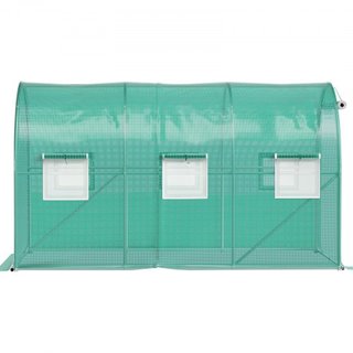 Invernadero de túnel portátil, 3.6 x 2 x 2 m / 12 x 7 x 7 pies Casa caliente para plantas con arcos de acero galvanizado, 1 viga superior, 2 postes diagonales, 2 puertas con cremallera y 6 ventana...
