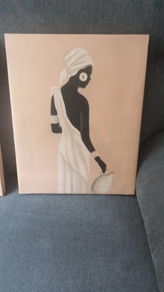 2 Cuadros Abstractos Mujer Africana