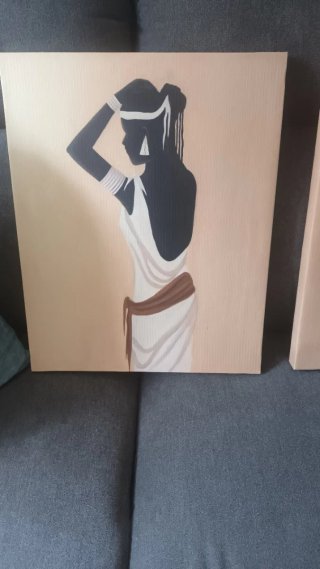 2 Cuadros Abstractos Mujer Africana