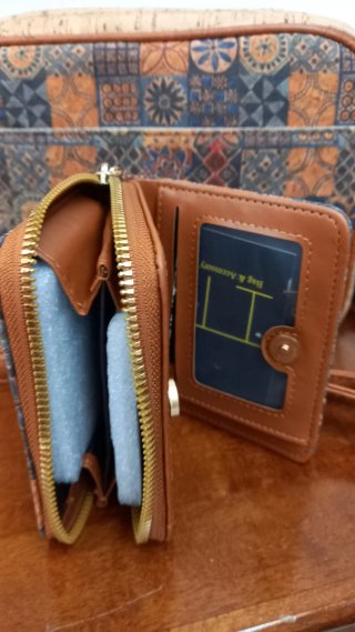Borsa e borsellino marrone multicolore