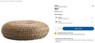 Taburete Ikea Alseda, fibras de banano