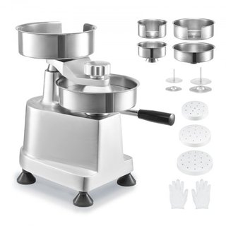 Fabricador de Hamburguesas Comercial, Fabricador de Hamburguesas de Carne con 3 Moldes Convertibles (4/5/6 pulgadas), Máquina de Prensa de Hamburguesas de Acero Inoxidable de Alta Resistencia, Pro...