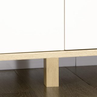 Cómoda de Dormitorio de 6 Cajones, Comoda Moderna con Patas en Trapezio y Manijas Talladas, Mueble para Pasillo, Sala de Estar y Habitación Infantil en Madera, 120X40X76 Cm, Blanco y Roble