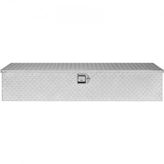 Caja de Herramientas de Aluminio de Alta Resistencia para Cama de Camión, Caja de Herramientas de Placa de Diamante con Mango Lateral y Llaves de Bloqueo, Caja Organizadora de Herramientas para Pi...