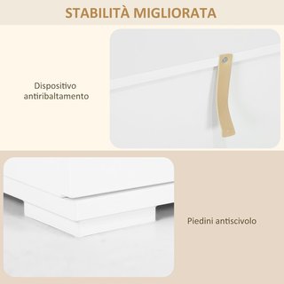 Credenza Moderna Con Luz LED Regulable Con Control Remoto, Mueble De Salón Con 4 Cajones Y 2 Armarios, 120X34X70 Cm, Blanco