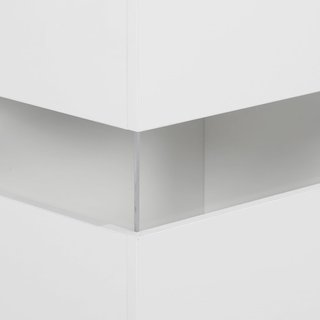 Credenza Moderna Con Luz LED Regulable Con Control Remoto, Mueble De Salón Con 4 Cajones Y 2 Armarios, 120X34X70 Cm, Blanco