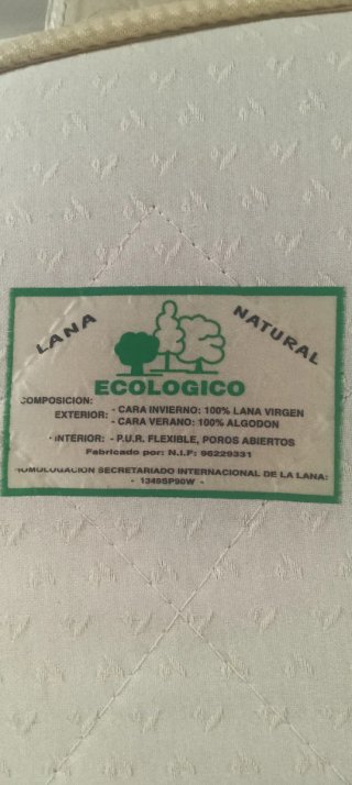 Colchón Ortopédico 105x180 cm una cara de lana.