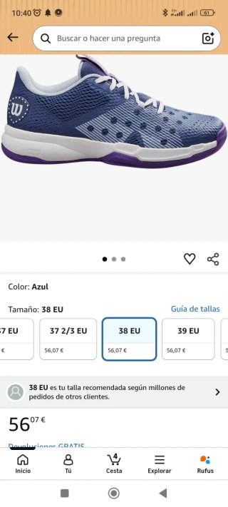Zapatillas pádel Wilson Hurakn Team mujer