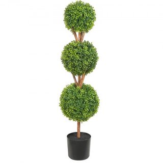 Árboles Topiarios Artificiales de Buxo, 48 pulgadas de altura (2 piezas), planta topiaria falsa en forma de bola con macetas, planta verde falsa con hojas reemplazables y puerto para decoración in...