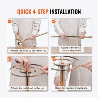 10PCS 35.43 pulgadas / 90 cm Soporte de Flores de Cristal para Bodas, Lujosos Centros de Mesa, Jarrones de Cristal y Oro de Metal, Perfecto para Eventos de Bodas, Ceremonias, Cenas, Eventos, Decor...
