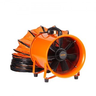 Ventilador Portátil, Ventilador Cilíndrico de 304.8mm de Alta Resistencia con Manguera de Conducto de 10m, Soplador de Escape Fuerte de 367W 2574CFM, Soplador Industrial para Aspirar Polvo, Humo, ...