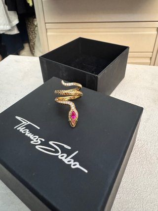 Anillo Serpiente Thomas Sabo Dorado y Rosa