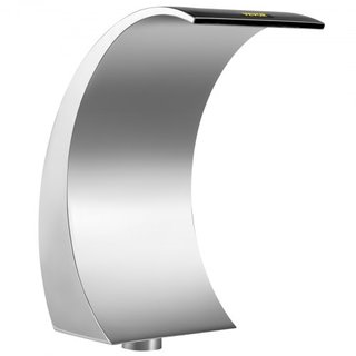 Fontana per piscina in acciaio inossidabile 11,8 x 23,6 x 17,7 pollici, fontana a cascata per piscina, argento per piscine interrate, giardini, cascate all'aperto, caratteristica d'acqua di stagno...