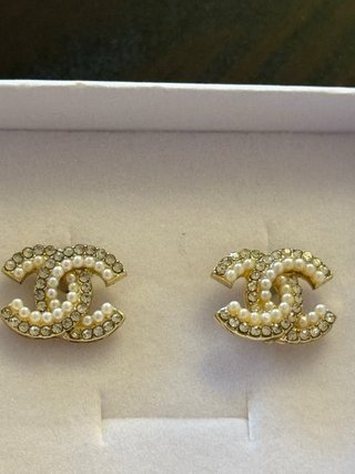 Orecchini Perle e Strass Oro