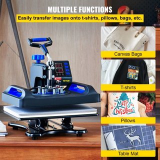 Máquina de Prensa Térmica, 30.48 x 38.1 cm, Calentamiento Rápido, Impresora Digital de Transferencia de Vinilo para Camisetas, Bolsa de Lona, Almohada, Banner, Azul