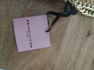 Pochette Marc Ellis beige con tracolla oro