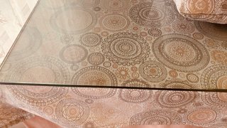 Mesa camilla con cristal  ropa y cojines 120x70