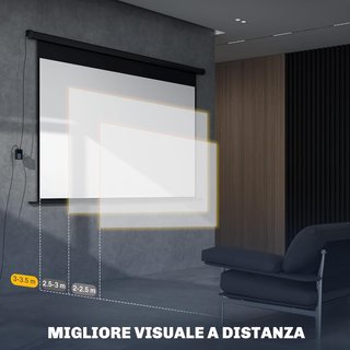 Pantalla de Proyector Motorizada de 120 Pulgadas 4K HD Formato 16:9, Pantalla de Proyector Motorizada Eléctrica con Control Remoto, Tela de Videoproyector para Casa, Cine, Oficina, Hogar, Exterior...