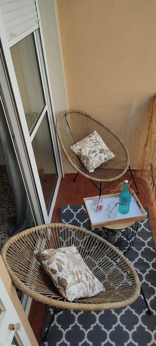 Silla Acapulco Beige y Marrón