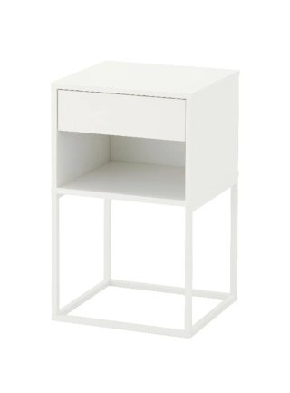 Mesita de noche blanca Ikea.