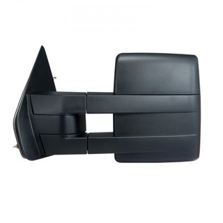 Espejos de Remolque, Juego de Par Izquierdo y Derecho para Ford F150 2004-2014, Calentados por Poder con Luz de Señal y Luz de Charco, Cristal Plano y Convexo, Control Manual Telescópico Plegable,...