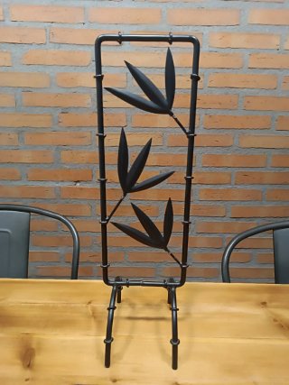 Panel Decorativo Hierro Bambú Negro