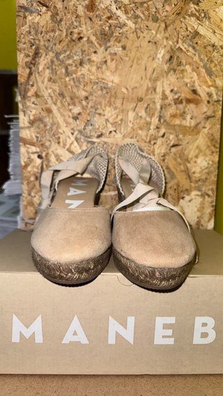 MANEBÍ Espadrillas Zeppe scamosciate beige