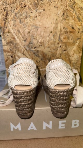 MANEBÍ Espadrillas Zeppe scamosciate beige