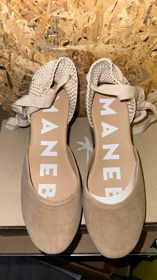 MANEBÍ Espadrillas Zeppe scamosciate beige
