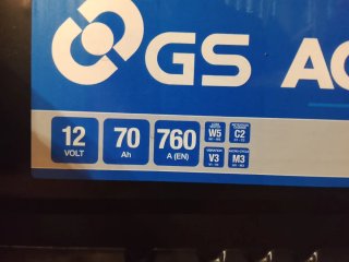 Batería GS AGM 70Ah Start Stop