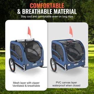 Remolque para Perros, Soporta hasta 100 lbs, Carrito para Mascotas, Transportador de Bicicleta, Marco Plegable Fácil con Ruedas de Liberación Rápida, Acoplador Universal para Bicicleta, Reflectore...