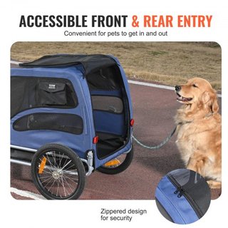 Remolque para Perros, Soporta hasta 100 lbs, Carrito para Mascotas, Transportador de Bicicleta, Marco Plegable Fácil con Ruedas de Liberación Rápida, Acoplador Universal para Bicicleta, Reflectore...