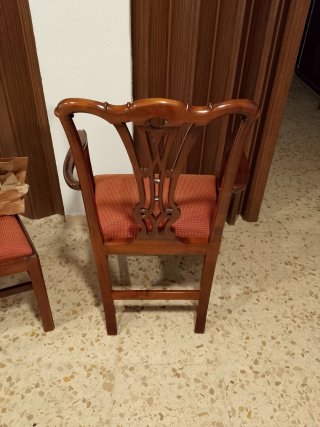 Sillon de caoba tallado y restaurado son 8 silla