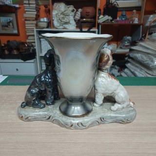 Vaso ceramica anni '50 con barboncini