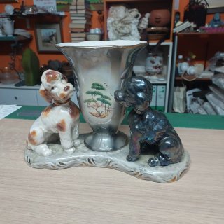 Vaso ceramica anni '50 con barboncini