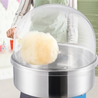 Máquina de Algodón de Azúcar Eléctrica, Fabricante de Algodón de Azúcar de 1000W, Máquina Comercial de Algodón de Azúcar con Tapa, Tazón de Acero Inoxidable y Cucharón de Azúcar, Perfecta para Cum...