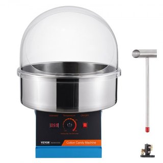Máquina de Algodón de Azúcar Eléctrica, Fabricante de Algodón de Azúcar de 1000W, Máquina Comercial de Algodón de Azúcar con Tapa, Tazón de Acero Inoxidable y Cucharón de Azúcar, Perfecta para Cum...
