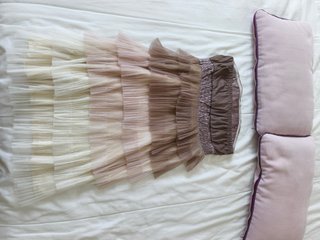 Vestido Talla S Beige y Marrón