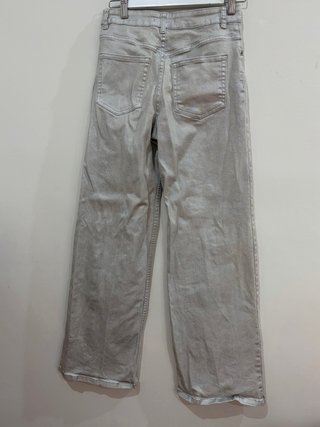Pantalón ancho plateado