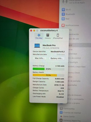 MacBook Pro 2018 15” i7 16GB RAM 256GB SSD
