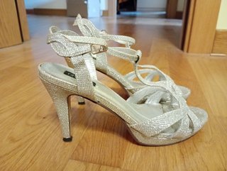 Sandalias de boda plateadas