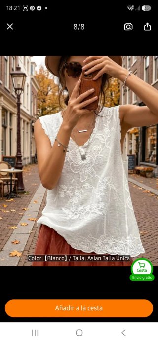 Blusa bordada blanca nueva sin etiqueta Talla XL