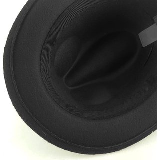 Sombrero Trilby Ala Corta Negro Poliéster. Nuevo