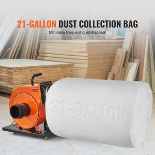 Colector de Polvo, 781.54 m³/h de Flujo de Aire, Colector de Polvo Móvil con Bolsa de Recolección de Polvo de 80 Litros, Filtración de Bolsa de 2.5 Micrones, Contenedor Móvil de Polvo de Madera pa...