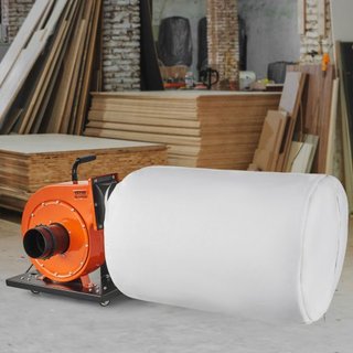 Colector de Polvo, 781.54 m³/h de Flujo de Aire, Colector de Polvo Móvil con Bolsa de Recolección de Polvo de 80 Litros, Filtración de Bolsa de 2.5 Micrones, Contenedor Móvil de Polvo de Madera pa...