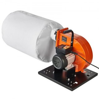 Colector de Polvo, 781.54 m³/h de Flujo de Aire, Colector de Polvo Móvil con Bolsa de Recolección de Polvo de 80 Litros, Filtración de Bolsa de 2.5 Micrones, Contenedor Móvil de Polvo de Madera pa...