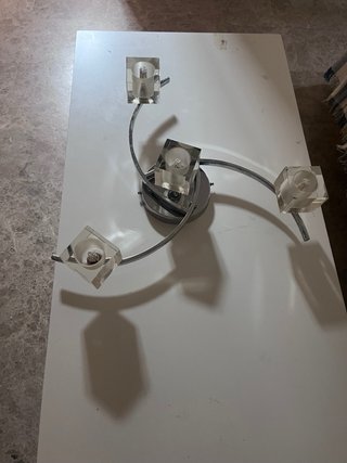 Lámpara de techo 3 brazos 4 focos cristal