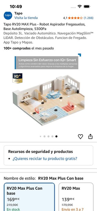 Robot Aspirador Tapo RV20 Max Plus