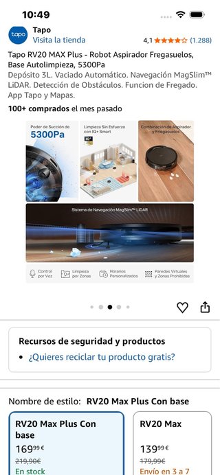 Robot Aspirador Tapo RV20 Max Plus