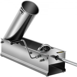Manual de Embutidora de Salchichas, 7 L / 15 LBS Máquina Horizontal de Embutido, Embutidora de Carne de Doble Velocidad, Hecha de Acero Inoxidable 304 de Grado Alimenticio, Incluye 5 Tubos de Rell...